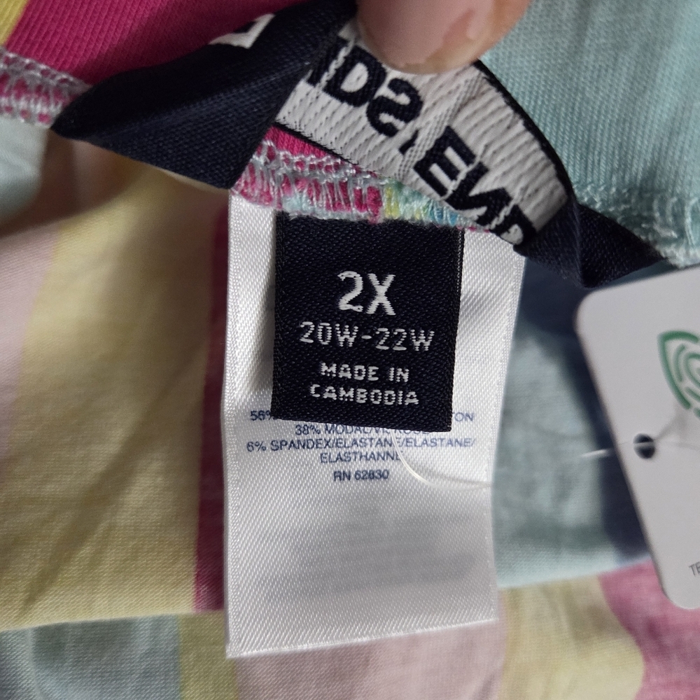 Lands End Rainbow Tencel Soft Flowy Midi Skirt Women's Size 2X - Picture 7 of 8